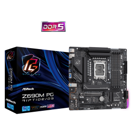 AsRock, Z690 PG Riptide, LGA 1700, DDR5, 192gb, 4800mhz, Micro ATX, 0, 1, 1, 2, 4, 8+4pin