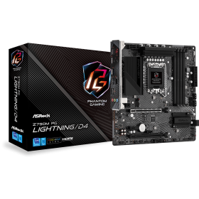 AsRock, Z790M PG Lightning, LGA 1700, DDR4, 128gb, 3200mhz, Micro ATX, 1, 1, 0, 2, 4, 8+4pin