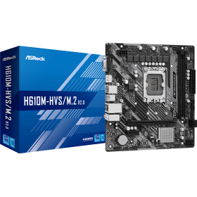 AsRock, H610M-HVS/M.2 R2.0, LGA 1700, DDR4, 64gb, 3200mhz, Micro ATX, 0, 1, 0, 1, 4, 8pin